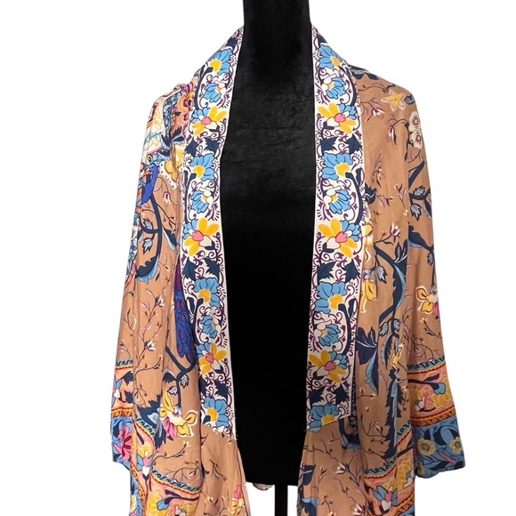 Umgee Boho Floral Kimono with Multicolor Design Layering Piece L/XL - Picture 7 of 11